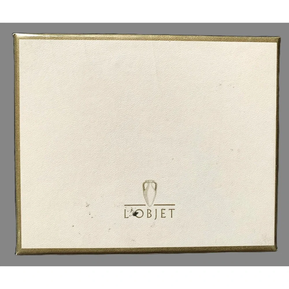 L'OBJET Platinum Swarovski Pave Crystal 3‑Ring Napkin Jewelry Set of 4 w/ Box